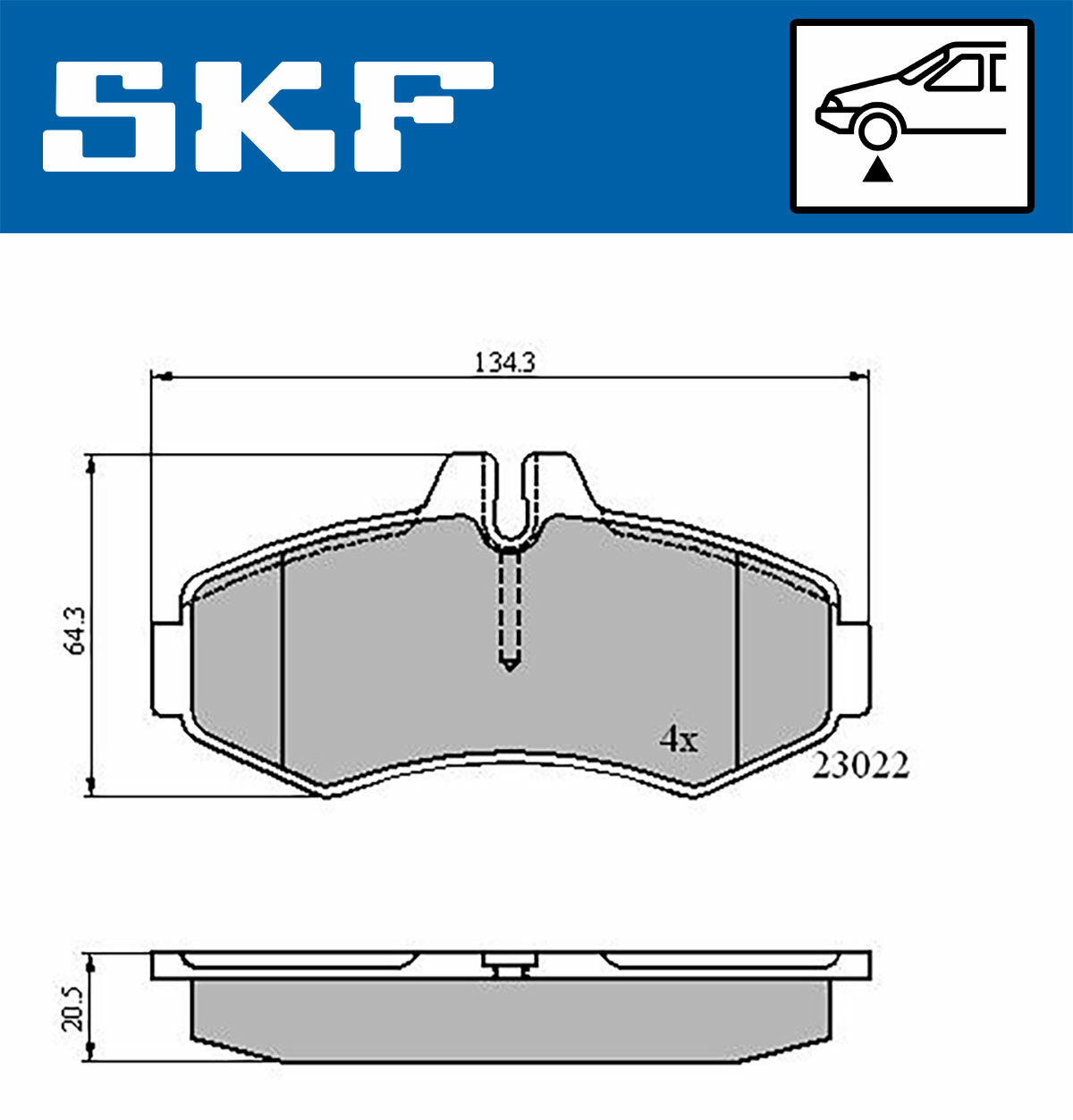 Sada brzdových platničiek kotúčovej brzdy SKF